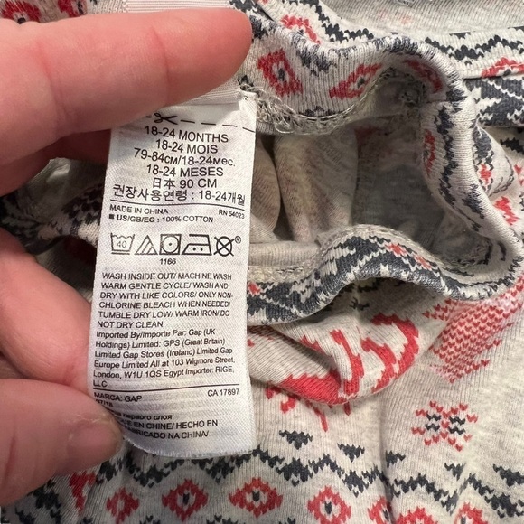 Baby Gap Pajama Set Fair Isle Gray - Picture 9 of 11